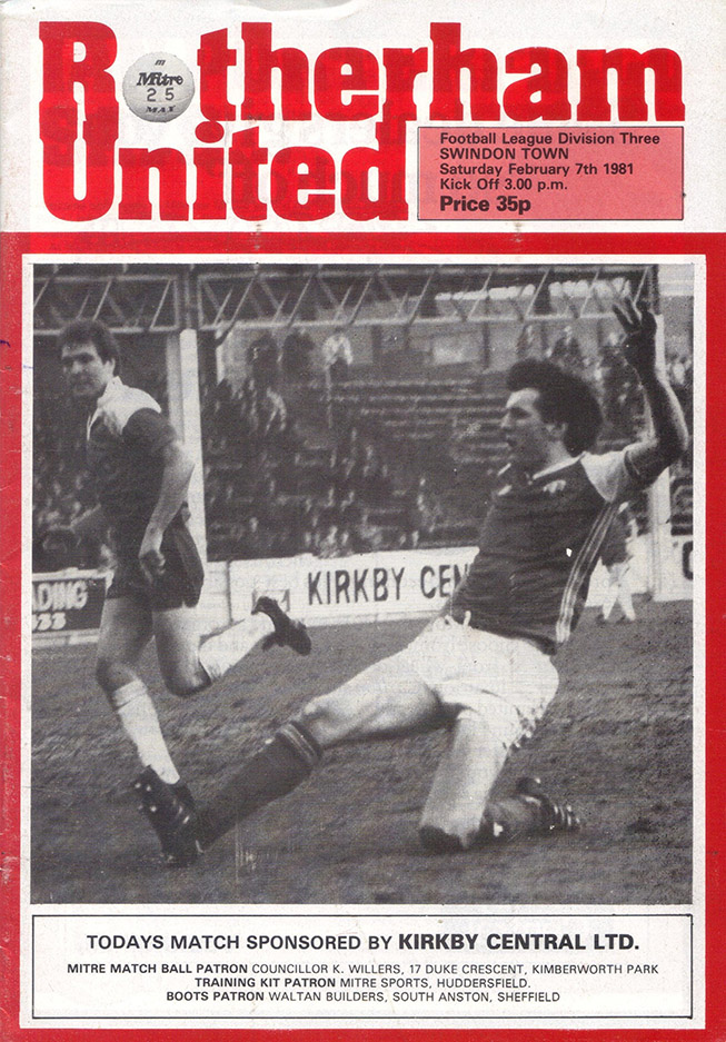 <b>Saturday, February 7, 1981</b><br />vs. Rotherham United (Away)